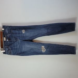 Lane Bryant Mid Rise Leopard Distressed Skinny Jeans